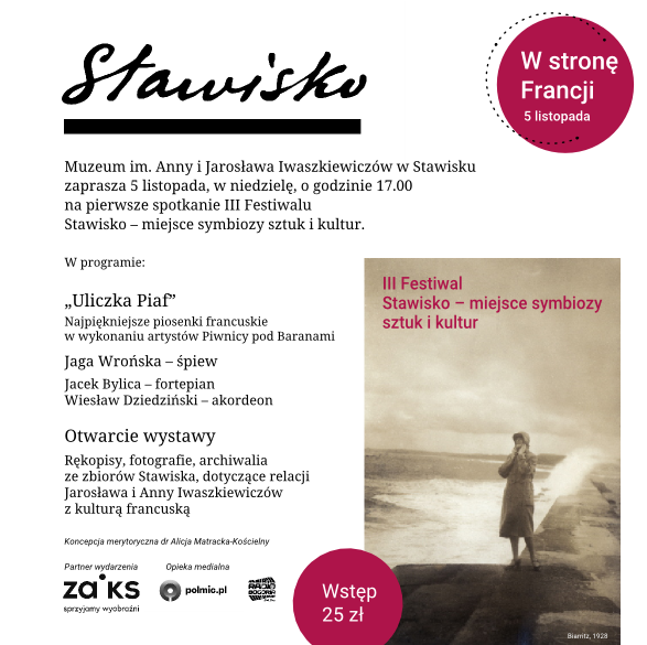 Zaproszenie Stawisko 5 listopada koncert i otwarcie wystawy.